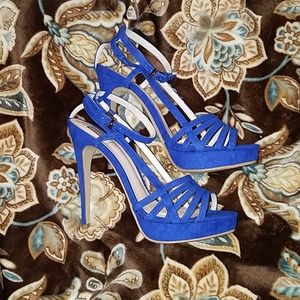 NEW Signature Blue Suede Stiletto Heels